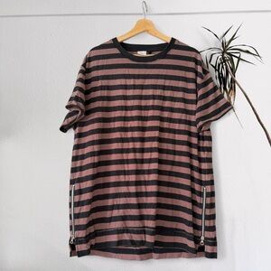 Urban Outfitters Striped Black and Brown Men's Shirt